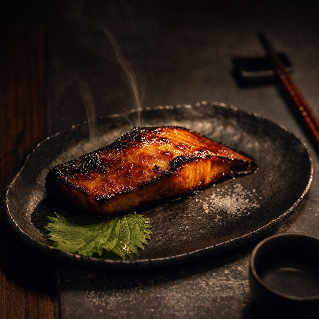 Miso-glazed black cod off the grill