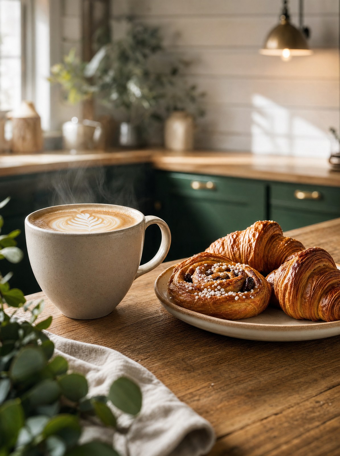 Wildflower Coffee Bar ~ latte and fresh pastries